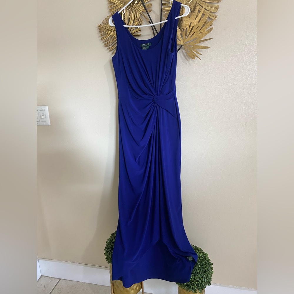 Ralph Lauren Royal Blue Draped Dress - Picture 1 of 4
